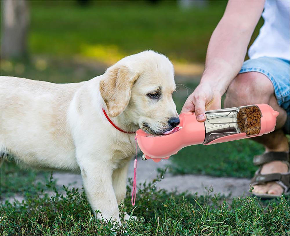 Accessorio 3 in 1 per cani | Boraccia | Contenitore Pappa | Porta sacchetti